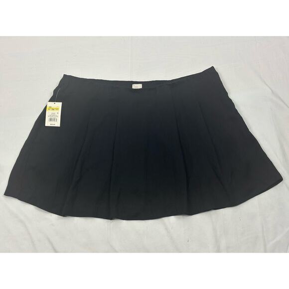 NWT A New Day Plus Size Black Hi Rise Pleated Mini Skort Size 17 Academia Goth - Picture 1 of 9